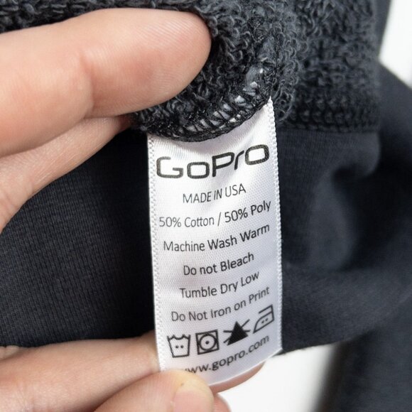 GoPro Zip Hoodie Sweatshirt Men's Medium Logo Camera Gray Fleece Jacket - Picture 5 of 12